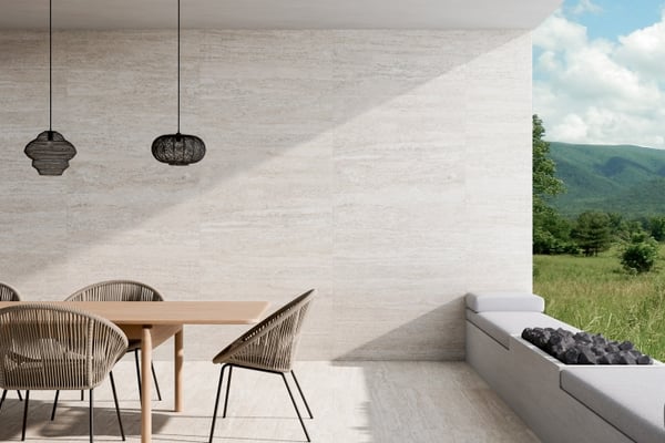 Zeitgenössischer Weißer Veincut Travertin Outdoor Antirutsch R11