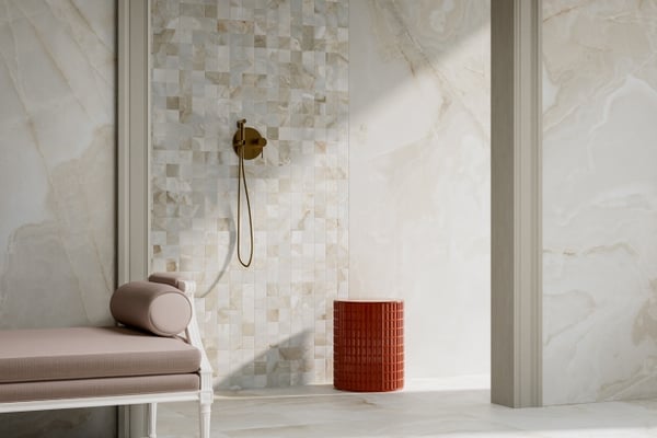 Maison Alabaster Matt Perle Mosaik 7,5x7,5