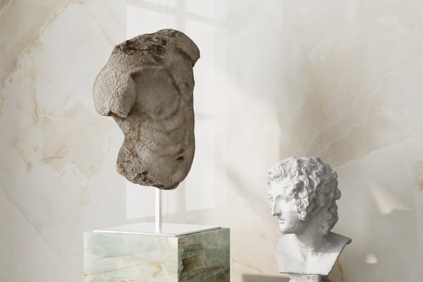 Maison Alabaster Glänzendes Perle Platte